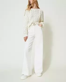 Женские широкие джинсы Twinset, белый