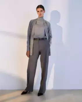 Женские широкие и струящиеся брюки Woman El Corte Ingls, серый