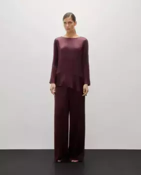 Женские широкие и струящиеся брюки Woman Limited El Corte Ingls, бордовый