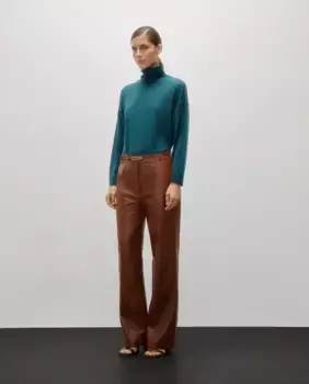 Женские широкие кожаные брюки Woman Limited El Corte Ingls, цвет 740 Tabaco