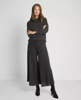 Женские широкие плиссированные брюки на резинке Trucco, серый