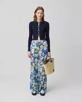 Женские широкие прямые брюки с принтом Claudie Pierlot, мультиколор