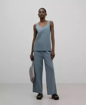 Женские широкие трикотажные брюки с эластичной резинкой на талии Adolfo Dominguez, серый