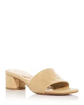 Женские шлепанцы Amy на блочном каблуке Bottega Veneta, цвет Tan/Beige
