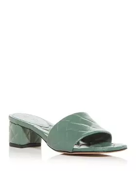 Женские шлепанцы Amy на блочном каблуке Bottega Veneta, цвет Green