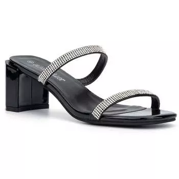 Женские шлепанцы Ariel со стразами на каблуках Olivia Miller, черный