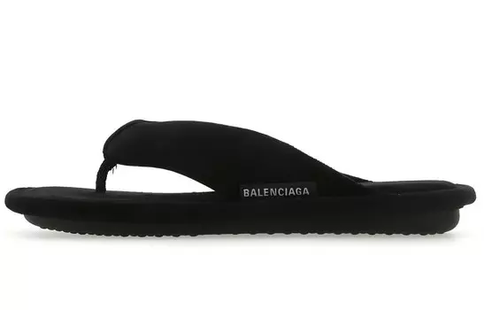 Женские шлепанцы Balenciaga мягкие, черный
