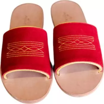 Женские шлепанцы Brock Boot Stitch Gameday красного цвета Agave Sky