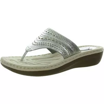 Женские шлепанцы Comate Wedge Thong Cliffs by White Mountain, серебряный