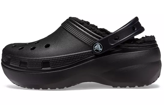 Шлепанцы и сланцы Crocs Classic Platform Lined Clog 'Black' Women's