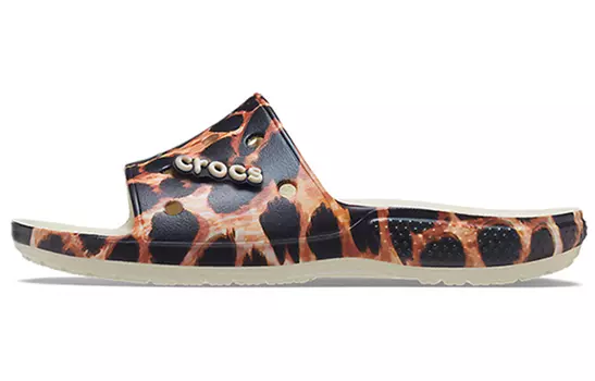 Шлепанцы и сланцы Crocs Slide Slippers Women's White/Leopard Print