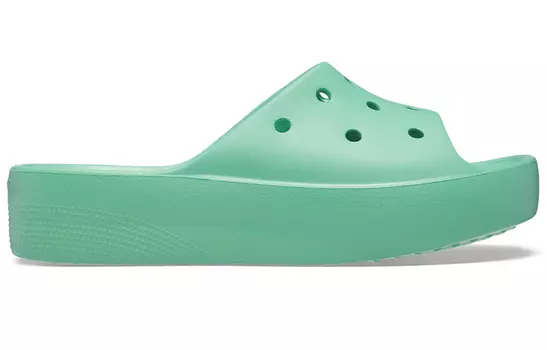 Шлепанцы и сланцы Crocs Classic Platform Sandals 'Green' Women's