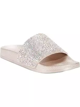 Женские шлепанцы для бассейна Peymin со стразами INC, цвет Champagne