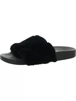 Женские шлепанцы для бассейна Snooze из искусственного меха Steve Madden, черный