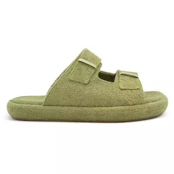 Женские шлепанцы Frankie 2 из махровой ткани с ремешками Ilio Smeraldo, цвет Kaki