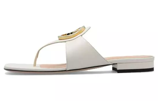 Шлепанцы женские Gucci Blondie с пряжкой, белый