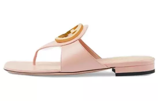 Шлепанцы женские Gucci Blondie с пряжкой, розовый