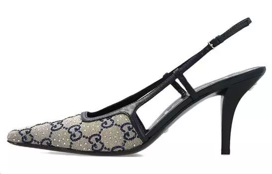 Шлепанцы женские Gucci Supreme, черный / серый