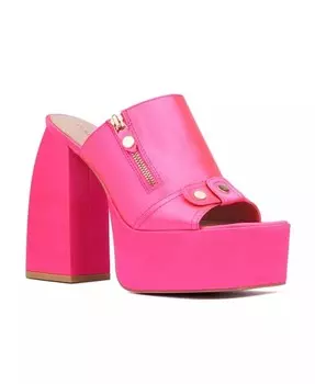 Женские шлепанцы Icelynn на платформе и каблуке – широкая ширина Fashion To Figure, розовый