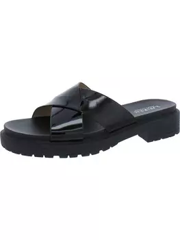 Женские шлепанцы Kelsie с перекрещивающимися передними выступами и подошвой Lauren Ralph Lauren, цвет Black Patent Leather