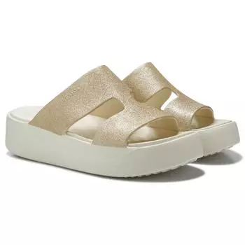 Женские шлепанцы на платформе с H-образным ремешком Crocs, цвет stucco