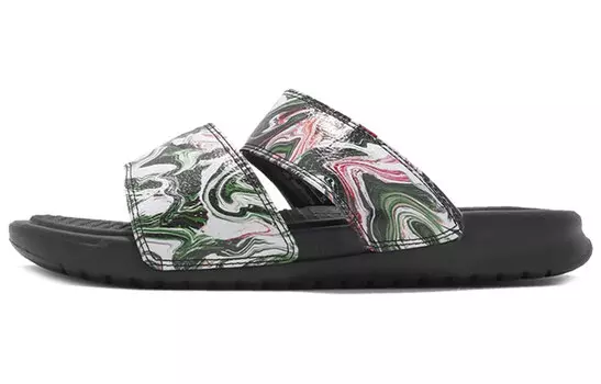 Шлепанцы и сланцы Nike Benassi Duo Ultra Slide 'Black Green Pink' Women's