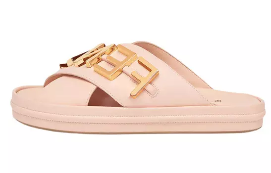 Женские шлепанцы с логотипом и надписью Fendi, розовый