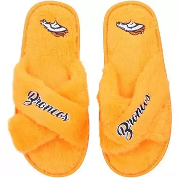 Женские шлепанцы с перекрестными шлепанцами FOCO Denver Broncos Script