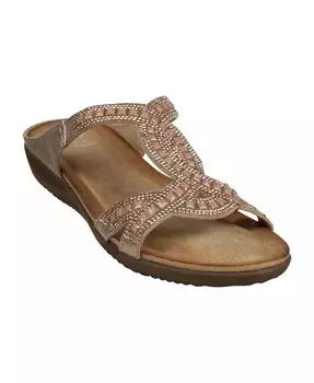 Женские шлепанцы с украшением Alora на плоской подошве GC Shoes, розовый