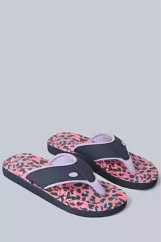 Женские шлёпанцы с ярким принтом животных Animal, розовый