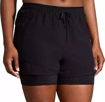 Женские шорты 2-в-1 Brooks High Point размером 3 дюйма, черный