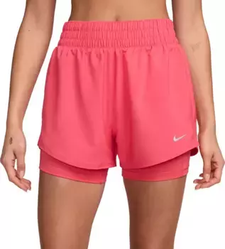 Женские шорты 2-в-1 Nike One Dri-FIT с высокой талией 3 дюйма, цвет Aster Pink