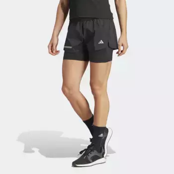 Женские шорты Adidas 2 в 1, чёрный