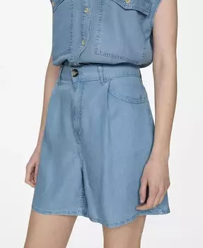 Женские шорты-бермуды из лиоцелла MANGO, синий