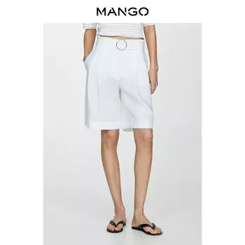 Женские шорты-бермуды Mango дизайнерские, белый