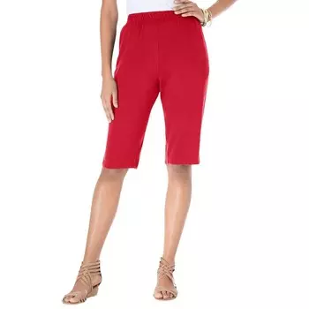 Женские шорты-бермуды мягкой вязки Roaman больших размеров Roaman's, цвет Vivid Red