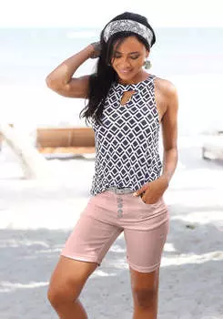 Женские шорты-бермуды на пуговицах LASCANA, цвет mauve