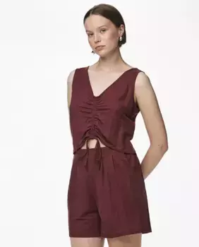 Женские шорты-бермуды Pieces, коричневый