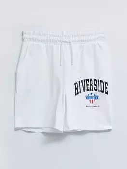 Женские шорты-бермуды с эластичной резинкой на талии и карманами с принтом и деталями из хлопка Xside