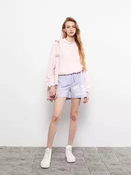 Женские шорты-бермуды с эластичной талией и принтом LCW Casual