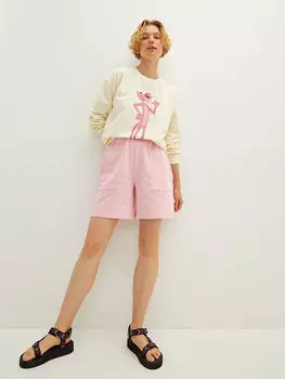 Женские шорты-бермуды с эластичным поясом и карманом LCW Casual