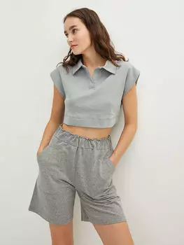 Женские шорты-бермуды с эластичным поясом и карманом LCW Casual