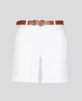 Женские шорты-бермуды с поясом Easy Wear, белый