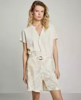 Женские шорты-бермуды с принтом и обручем Trucco, бежевый