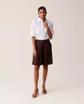 Женские шорты-бермуды с высокой талией и шлевками на талии Claudie Pierlot, бордовый