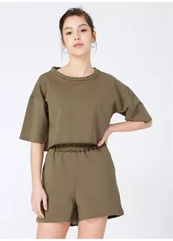 Женские шорты цвета хаки Fabrika