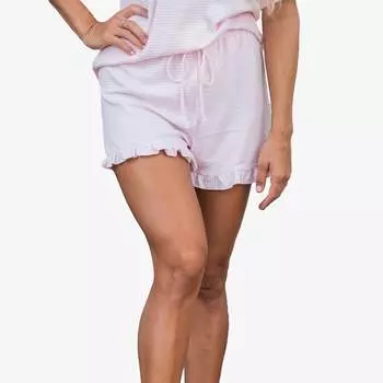 Женские шорты для отдыха с оборками, очень мягкие Calypsa, цвет pink stripes