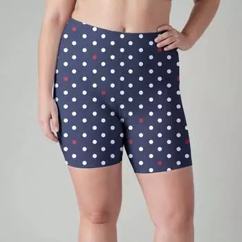 Женские шорты для плавания с высокой талией и длиной до середины бедра - Выкройки Calypsa, цвет spotty