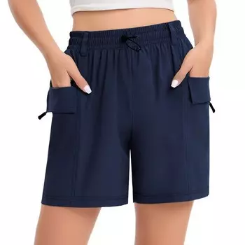 Женские шорты для походов с карманами-карго Быстросохнущие легкие спортивные шорты для лета на каждый день Kojooin, цвет Navy Blue