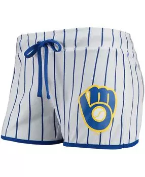 Женские шорты для сна белого цвета и цвета Royal Milwaukee Brewers Vigor Concepts Sport
